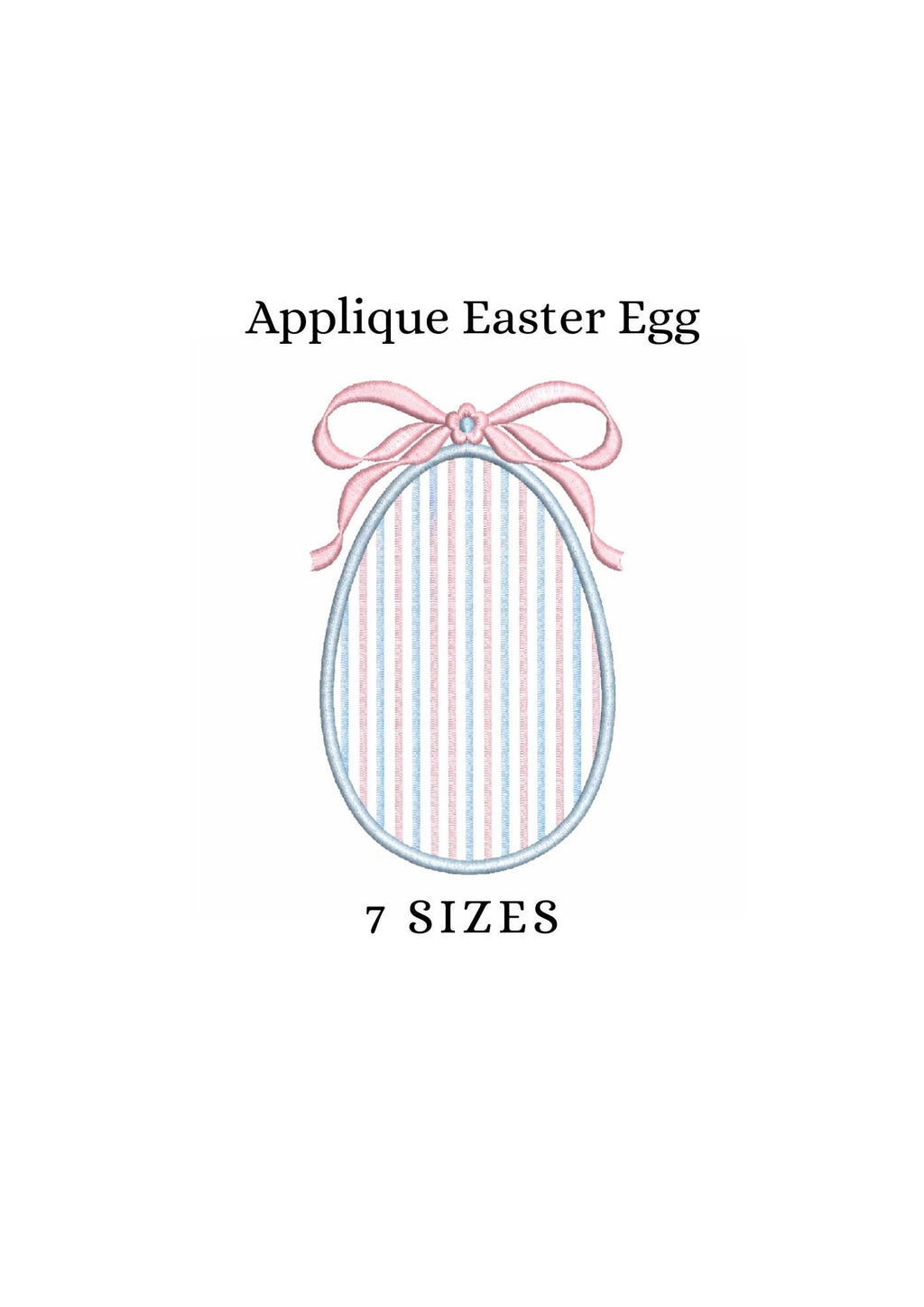 Applique Easter Egg & Bow Crest Monogram Frame, Machine Embroidery Design, 6 Sizes, PES DST+++ Incl Digital Instant Download