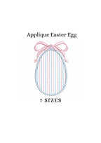 Applique Easter Egg & Bow Crest Monogram Frame, Machine Embroidery Design, 6 Sizes, PES DST+++ Incl Digital Instant Download