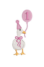 Girl Duck 1st Birthday Balloons Pearlie Details, Classic Heirloom Design, Machine Embroidery, 5 Sizes PES++ Incl Digital Instant Download