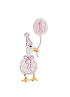 Girl Duck 1st Birthday Balloons Pearlie Details, Classic Heirloom Design, Machine Embroidery, 5 Sizes PES++ Incl Digital Instant Download