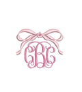 Bow Monogram Frame, Coquette 3 Color Machine Embroidery Design, 7 sizes PES DST JEF+++