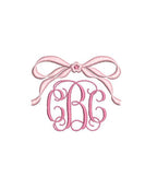 Bow Monogram Frame, Coquette 3 Color Machine Embroidery Design, 7 sizes PES DST JEF+++