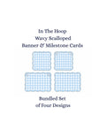 In The Hoop Banner & Milestone Cards, Applique Machine Embroidery Designs, 6 Sizes, PES DST+++ Incl Digital Instant Download