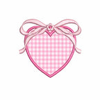 Applique Heart & Large Bow Monogram Frame, Two-Color Machine Embroidery Design, 7 sizes PES DST JEF+++