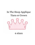 In The Hoop Applique Tiara or Crown, Machine Embroidery Designs, 5 Sizes, PES DST+++ Incl Digital Instant Download