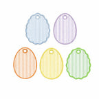 In The Hoop Egg Shaped Tag Bundle, Machine Embroidery Designs, 5 Shapes, 4 Sizes Each, PES DST+++ Incl Digital Instant Download