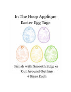 In The Hoop Egg Shaped Tag Bundle, Machine Embroidery Designs, 5 Shapes, 4 Sizes Each, PES DST+++ Incl Digital Instant Download