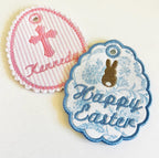 In The Hoop Egg Shaped Tag Bundle, Machine Embroidery Designs, 5 Shapes, 4 Sizes Each, PES DST+++ Incl Digital Instant Download