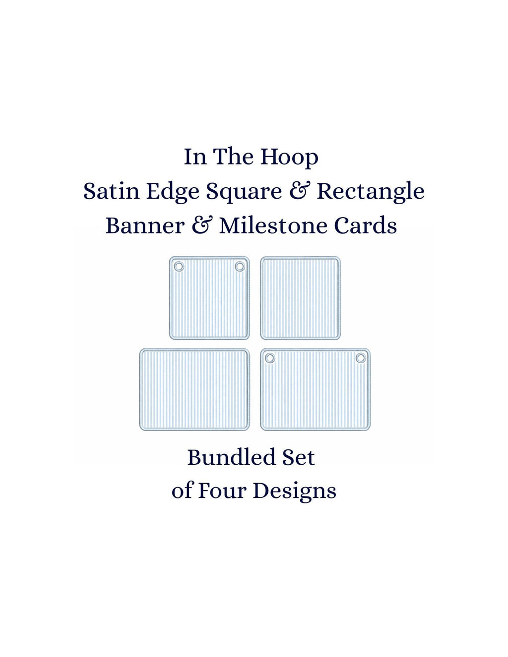 In The Hoop Satin Edge Banner & Milestone Cards, Applique Machine Embroidery Designs, 5 Sizes, PES DST+++ Incl Digital Instant Download
