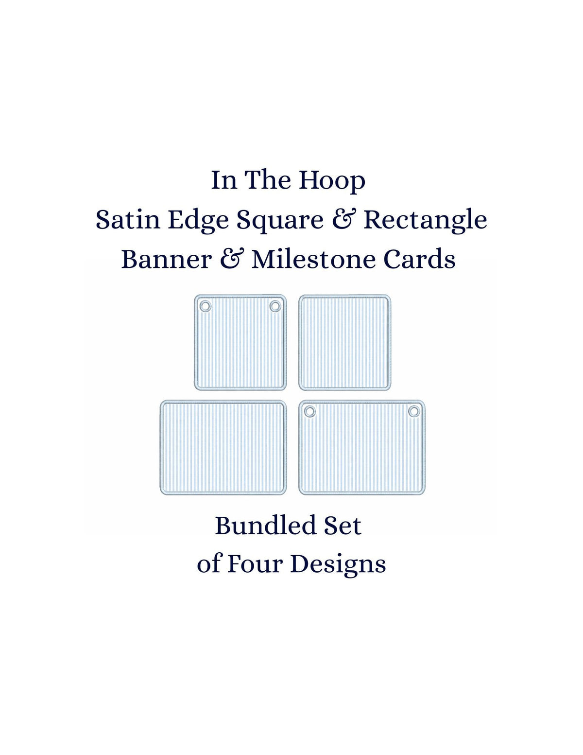 In The Hoop Satin Edge Banner & Milestone Cards, Applique Machine Embroidery Designs, 5 Sizes, PES DST+++ Incl Digital Instant Download