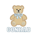 Applique Teddy Bear in a Vintage Bow Tie Motif, Machine Embroidery Design, 4 Sizes, PES DST+++ Incl Digital Instant Download