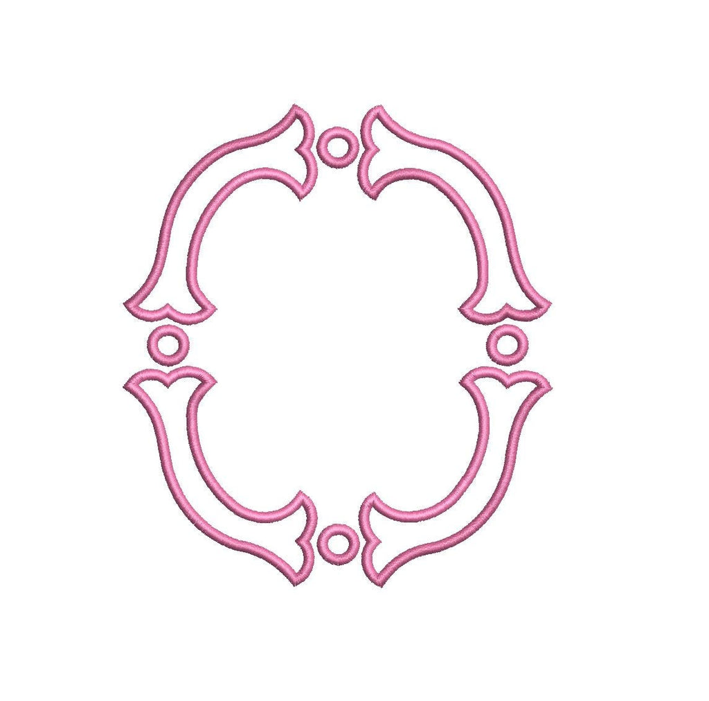 Fishtail Applique Monogram Frame, Machine Embroidery Design, 5 Sizes, PES DST+++ Incl Digital Instant Download