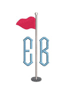 Golf Pin Flag 18th Hole Monogram Frame, Machine Embroidery Design, 4 Sizes PES DST JEF++ Incl Digital Instant Download