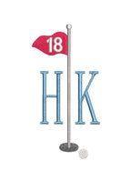 Golf Pin Flag 18th Hole Monogram Frame, Machine Embroidery Design, 4 Sizes PES DST JEF++ Incl Digital Instant Download