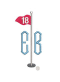 Golf Pin Flag 18th Hole Monogram Frame, Machine Embroidery Design, 4 Sizes PES DST JEF++ Incl Digital Instant Download