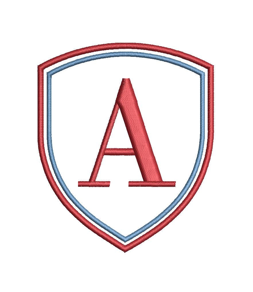 Double Sheild Satin Crest Monogram Frame, Machine Embroidery Design, 9 Sizes, PES DST+++ Incl Digital Instant Download