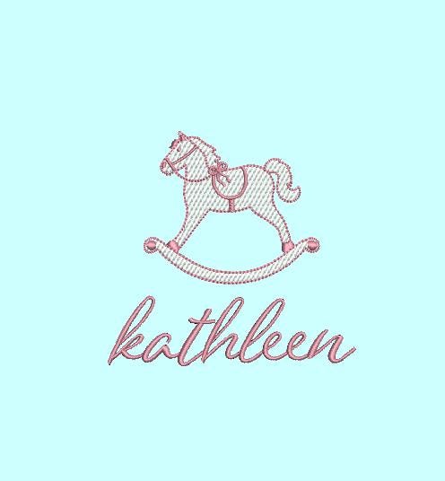 Rocking Horse SKETCH Machine Embroidery Design, 7 Sizes, PES DST+++ Incl Digital Instant Download