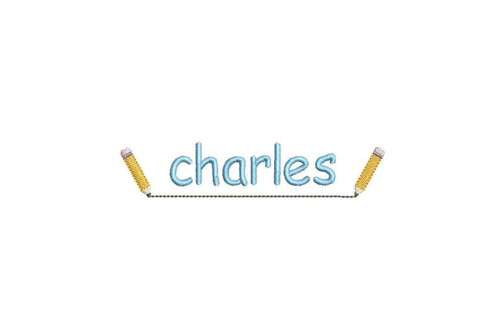 Pencils & Line Embroidery Frame Design, Back to School Motif (PES++ Digital Download, 6 Sizes)