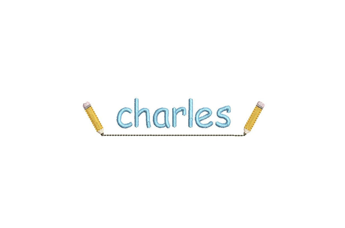 Pencils & Line Embroidery Frame Design, Back to School Motif (PES++ Digital Download, 6 Sizes)