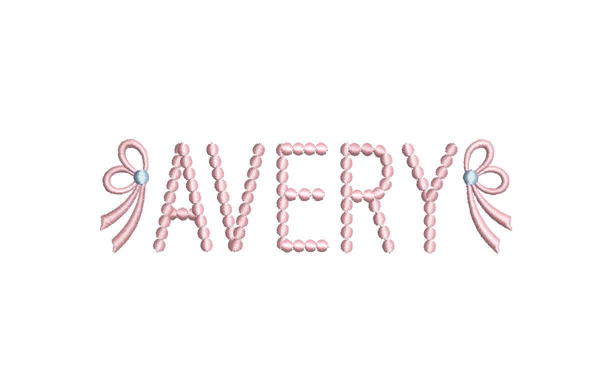 Side Bow, One or Two Colors Embroidery Design, Monogram or Name Frame (PES++ Digital Download, 5 Sizes