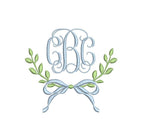 Laurel & Bow Monogram Frame, Embroidery Design, PES++ Digital Download, 8 Sizes