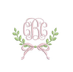 Laurel & Bow Monogram Frame, Embroidery Design, PES++ Digital Download, 8 Sizes