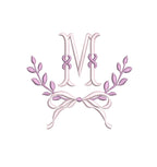 Laurel & Bow Monogram Frame, Embroidery Design, PES++ Digital Download, 8 Sizes