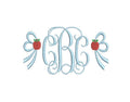Apple Side Bow Back to School Embroidery Design, Monogram or Name Frame (PES++ Digital Download, 5 Sizes
