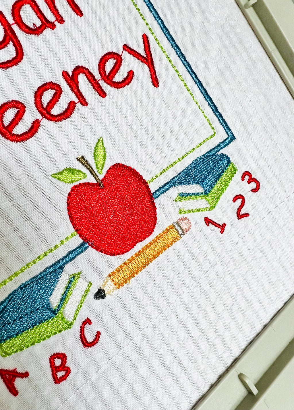 Back to School Embroidery Design, Monogram or Name Frame (PES++ Digital Download, 6 Sizes