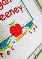 Back to School Embroidery Design, Monogram or Name Frame (PES++ Digital Download, 6 Sizes