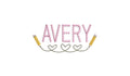 Hearts & Pencils Line Embroidery Design, Back to School Name Frame (PES++ Digital Download, 6 Sizes