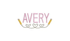 Hearts & Pencils Line Embroidery Design, Back to School Name Frame (PES++ Digital Download, 6 Sizes