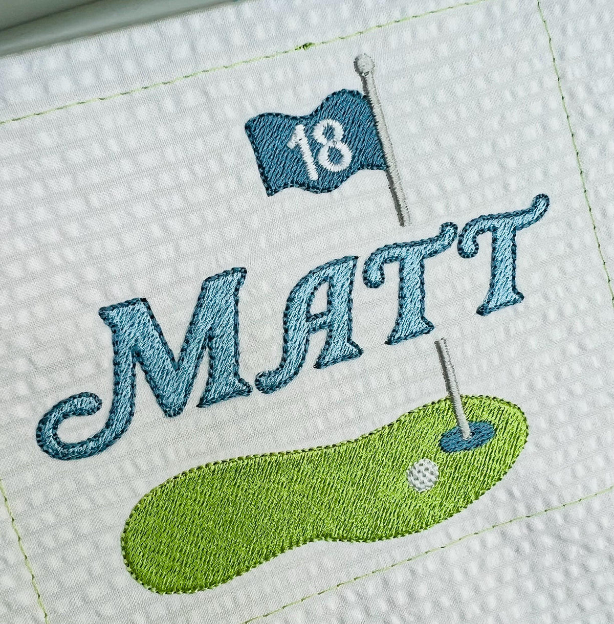 Golf Green Split Pin Flagpole, 2 Styles, Machine Embroidery Design Name Frame , 5 Sizes PES++ Incl Digital Instant Download