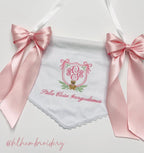 Teddy Bear Crest with Bows Ivy Greenery Monogram Frame, Machine Embroidery Design, 7 Sizes, PES DST+++ Incl Digital Instant Download