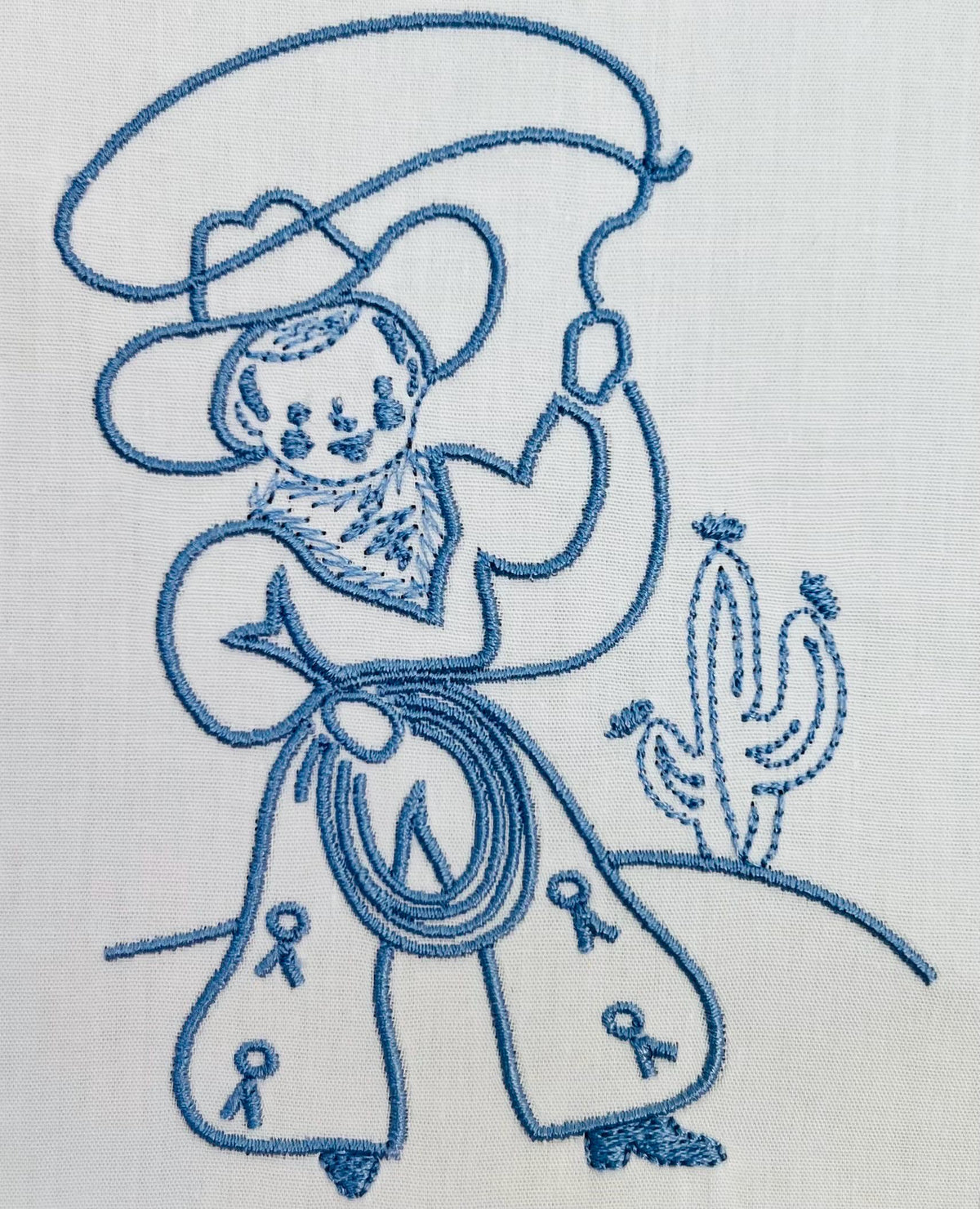 Vintage Cowboy Kid Embroidery Machine Design Set, Four Options, 3 Sizes PES DST JEF++ Incl Digital Instant Download