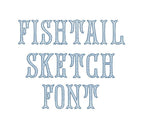 Fishtail Sketch Font All Caps Machine Embroidery Design 8 Sizes BX PES DST+++ Incl Digital Instant Download